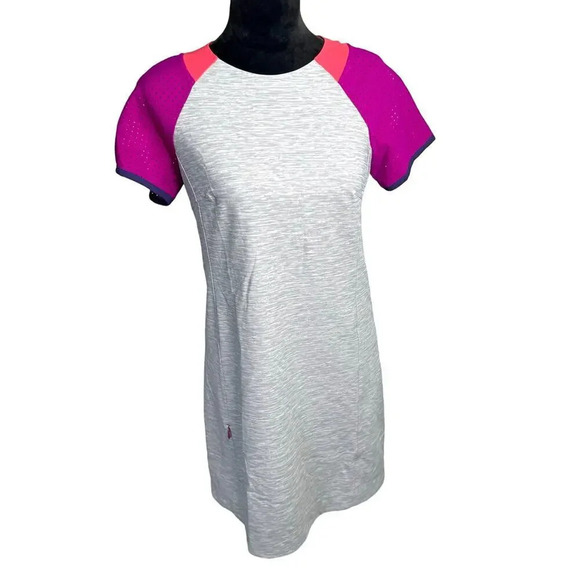Title Nine‎ Sensitive Stretch Color Block Perforated Sleeve Athletic Dress - Picture 1 of 6